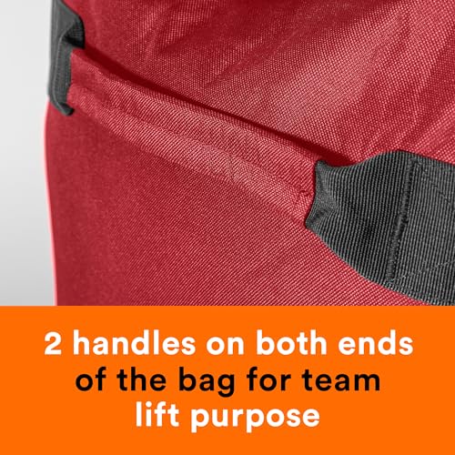 Fitdom 130L 36" Heavy Duty Extra Large Sports Gym Equipment Travel Duffle Bag W/Adjustable Shoulder Strap & 7 Compartments. Perfect for Soccer Baseball Basketball Hockey Football, Team Coaches & More - color: Red