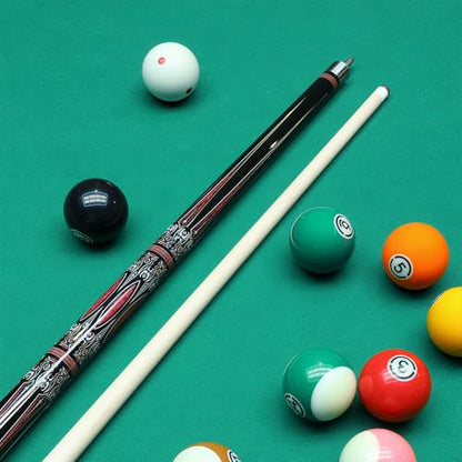 Kmise Pool Cues，Professional Billiard Pool Cue Stick with Hard Case 58" Canada Maple 13MM Tips, Low Deflection Technology - Perfect for Home Bars & Billiard (20oz Black)