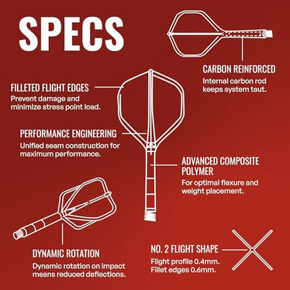 Shot! Darts Flight Deck One Piece Dart Flight and Shaft System, Reduced Deflections, Standard Shaped Flight (350 Micron) Available in Set of 3 - color: Red Blue White, size: Medium
