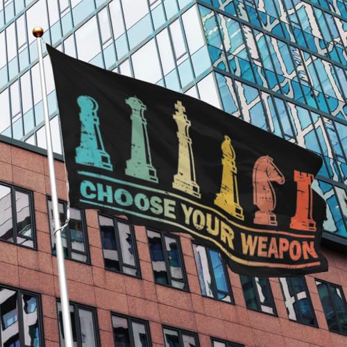 Choose Your Weapon Retros Chess Master Pieces Game Club Humor Flags For Living - color: white4