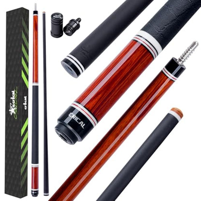 CRICAL RICAL Carbon Fiber Pool Cue 58” 19oz Billiard Cue Pro Taper Shaft Low Deflection Pool Cue Stick Professional Hand-Made Inlay Pool Stick with 12.5mm Tip-Competition Level, Ultra-Smooth - color: Red