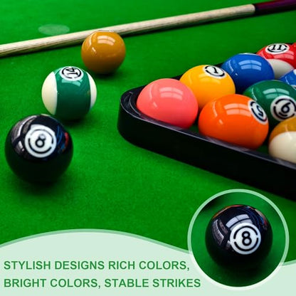 HMQQ Billiard Balls Set 2-1/4" Regulation Size Pool Table Balls for Replacement (16 Resin Balls) - style: 8A 2-1/4" pool ball