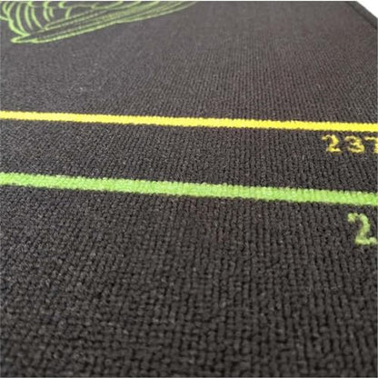 Shot Darts Dart Mat with Throw Line, Dart Points and Flooring Protector, Non-Curling & Shock Absorbing, Rubber Material (9.6 Feet x 2.2 Feet)