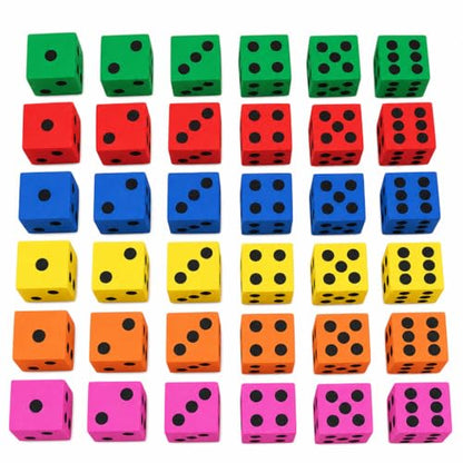 Big Foam Dice Set - 36-Pack, Jumbo, and Colorful Dice for Kids - Ideal for Boosting Math Skills, Great Gifts, and Party Fun - style: 36 Pack
