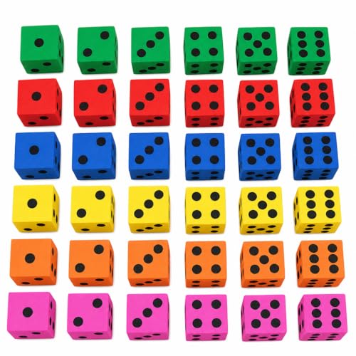 Big Foam Dice Set - 36-Pack, Jumbo, and Colorful Dice for Kids - Ideal for Boosting Math Skills, Great Gifts, and Party Fun - style: 36 Pack