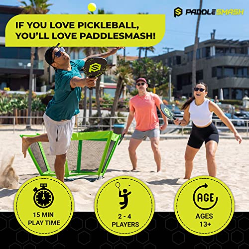 PaddleSmash - Pickleball Yard Game As Seen on Shark Tank - Beach, Backyard, Tailgate & Lawn, Outdoor Activities for Adults and Family - Easy Assembly - style: With Paddles