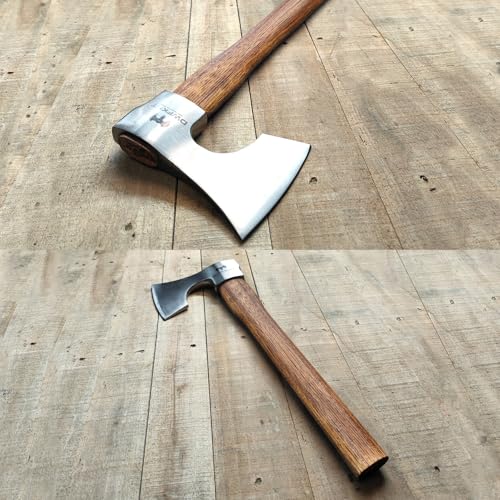 16.5" Throwing Axe, 3 Pack Throwing Axe Set with 1065 High Carbon Steel & Hickory Wood Handle, Perfect for Axe Throwing Games, Competition and Recreation, Ideal Gift for Men (Silver Gray) - color: 3 Pack