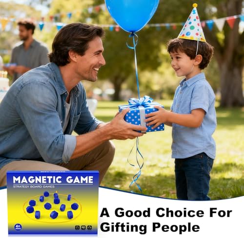 Magnetic Chess Game with Full-Size Stones & String Strategy Puzzle Board Game for 2 Players, Travel, Friendly Party Game for Kids & Adults, Portable Camping & Family Fun