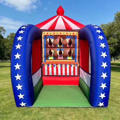Inflatable Carnival Games — 6.5×6.5×9FT, Built-in Blower, Quick-Inflate — Ring Toss (Quick-Inflate Indoor & Outdoor Game for Backyard Parties, Team Challenges & Festival Events) - style: Ring Toss