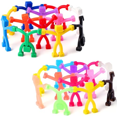 24 pcs Magnetic Travel Toys for Kids, Creative, Portable and Educational, Magnetic-People-Magnet-Men: Cute Robot & Funny Magnets, Small Fidget Toys for Classroom Prizes, Easter Egg Stuffers, Office - color: Robot [Clear+solid], size: 24pcs