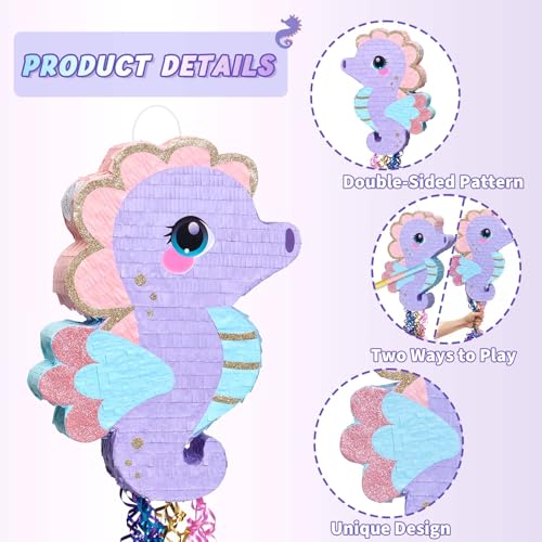 WERNNSAI Seahorse Piñata - Ocean Birthday Decoration Ocean Animal Piñata - style: Seahorse