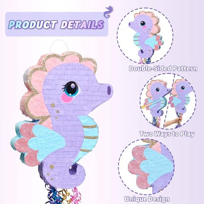 WERNNSAI Seahorse Piñata - Ocean Birthday Decoration Ocean Animal Piñata - style: Seahorse