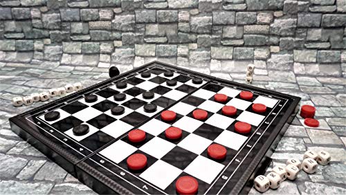Magnetic Checkers Board Game and Magnetic Checker Pieces, 9.8 x 9.8 inches Mini Portable Travel Set