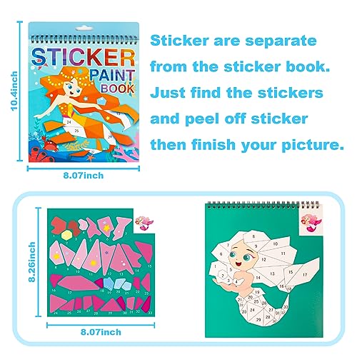 AEAHALY Crafts for Kids Ages 4-8 Paint by Sticker, Reusable Sticker Book for Kids Boys and Girls Birthday Gifts Party Favor (Style1-3P) - style: Style1-3P