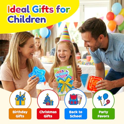 LESONG Sensory Fidget Toys for Kids: 4 Pack Squishy Gel-Filled Fidget Maze for Special Needs - Calming Sensory Toys for Autism ADHD Classroom Prizes - Travel Games for Boys Girls Car Road Trips - style: 4 Pack-Maze