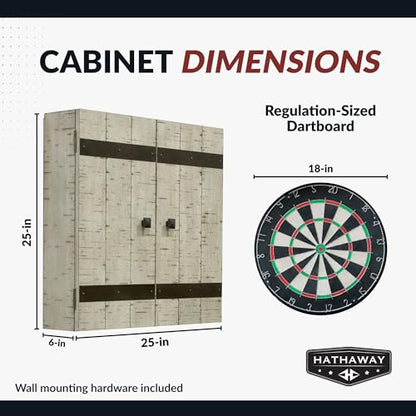 Hathaway Drifter Solid Wood Dartboard & Cabinet Set