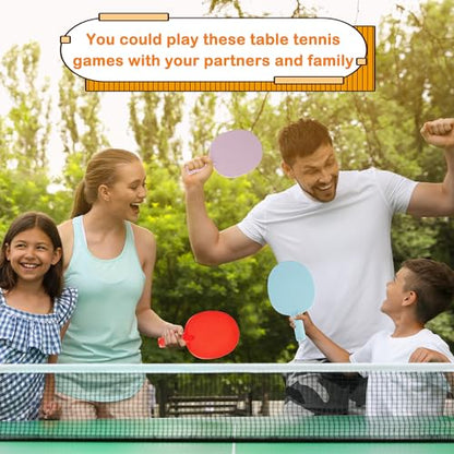 12 Pcs Plastic Table Tennis Paddles Unbreakable Ping Pong Paddles Rackets Textured Table Tennis Training Paddle for Beginner Adult Outdoor Equipment