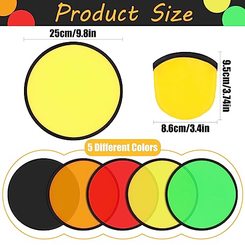 10 PCS Foldable Flying Disc Fans Set with Bag Folding Pocket Beach Flying Disc for Party Favors Summer Outdoor Activity