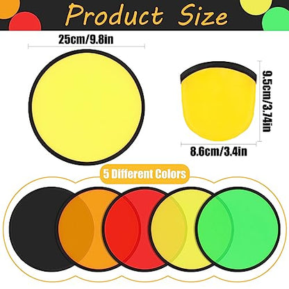 10 PCS Foldable Flying Disc Fans Set with Bag Folding Pocket Beach Flying Disc for Party Favors Summer Outdoor Activity