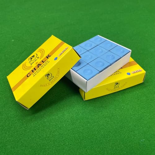 Pool Cue Chalk 24 Pack (2x12 Boxes) - Blue Billiard Chalk Cubes, High Grip Formula, Professional Tournament Grade, Mess-Free Application for Enhanced Spin & Control - style: 3A