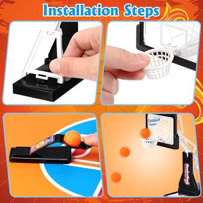 VioraWhite 16 Pack Basketball Game Toys Tabletop Basketball Shooting Game Mini Desktop Basketball Game Gift Desk Games for Adults Office Relax Reduce Stress Basketball Prize Party Favors Birthday Gift - color: Black