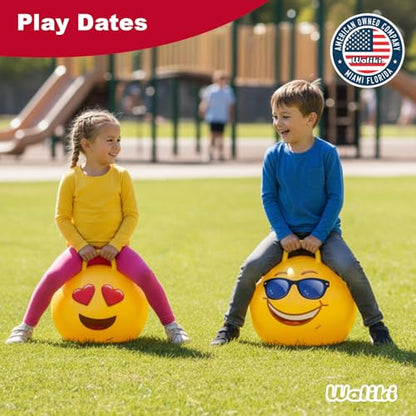 Waliki Emoji 3 Exercise & Fitness Ball, 18"/45cm, Perfect Size for Kids Ages 3-6, Easy to Inflate, Safety Tested - color: Emoji 3, size: Ages: 3-6 (18")