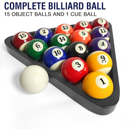 2-1/4" Pool Balls Billiard Set - 16 Resin Balls, Regulation Size & Weight, Complete Pool Table Balls Set for Replacement, Pool Table Accessories & Billiards Pool Accessories