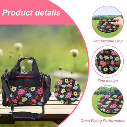 CROWN ME Disc Golf Set, Donut Starter Disc Golf Disc Set with Nice Donut Printing Bag - size: 12 Pack