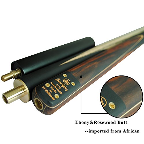 57" 3/4 Jointed Billiard/Pool/Snooker Cue Set 5 Face-Spliced Ash Shaft with A Leather Cue Case - color: T3SC08