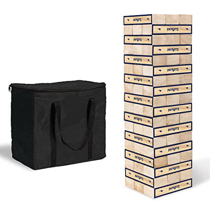 Wild Sports NFL Giant Stacking Wooden Blocks – Tumbling Tower Classic Family Game Stacks – Great Gift for Any Football Fan! - color: New England Patriots