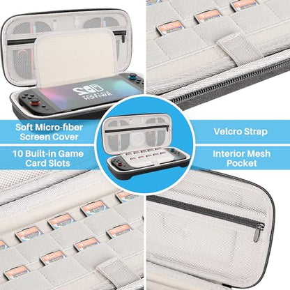 CBDYWVR Carrying Case for Nintendos Switch 2(2025) ,Ultra Slim Premium Portable Travel Case Compatible with Switch 2 Accessories,Switch 2 StorageCase with 10 Game Card Slots,Accessories Storage Bag