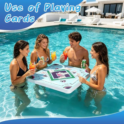 Floating Mahjong Table for Pool 31.5×31.5, Swimming Pool and Hot Tub Float Board for Mahjong，Card Game, Adults Pools Game Tray for Mahjong, Card Game, Scrabble, Dominoes & Poker, Floating Mahjong Mat