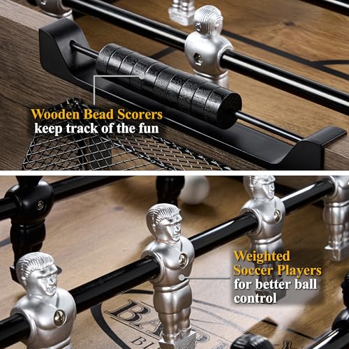 Barrington Foosball Multiple Styles Soccer Foosball Tables, Durable & Stylish Designs with Tabletop Sports Soccer Balls, Perfect for Family Game Rooms - style: 58 In. Coventry