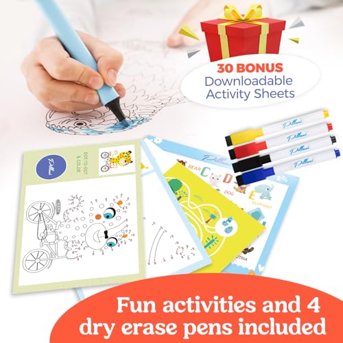 PILLANI Kids Travel Tray for Car - Toddler Car Activities, Car Seat Tray with Activity Sheets & Pens, Road Trip Essentials for Car & Airplane, Travel Lap Desk Accessories - Road Trip Activities Toys - color: Mermaid