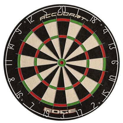 Accudart Edge Bristle Dartboard – Premium Brazilian Sisal, Razor‑Thin Spider, Rotating Metal Number Ring, Increased Playing Area, Super Thin Bullseye – Ideal for Steel‑Tip Darts