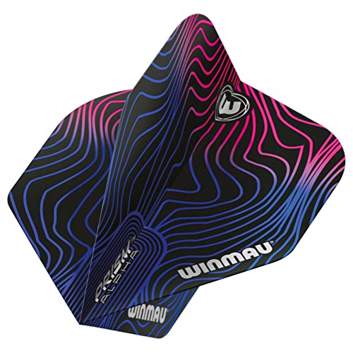 WINMAU Prism Alpha Solar Design Dart Flights - Standard Shape 100 Micron Polymetronic Flights for Stable Throw Control, Replacement Flights for Steel & Soft Tip Darts, 3 Sets (9 Flights)
