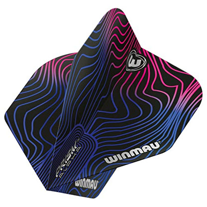 WINMAU Prism Alpha Solar Design Dart Flights - Standard Shape 100 Micron Polymetronic Flights for Stable Throw Control, Replacement Flights for Steel & Soft Tip Darts, 3 Sets (9 Flights)