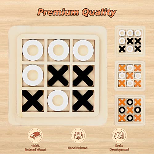 Wooden Board Tic Tac Toe Game XO Table Toy Classical Family Children Puzzle Game Educational Toys, Random Color - style: 1 Pcs