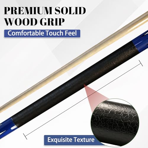 HMQQ 58 Inch Pool Cue Sticks Set, 2/4/6 Pack 20 oz 2-Piece Billiard Cues with 13mm Leather Tips, Matching House Cue Set for Adults, Home Tables, Bars & Group Play - size: Set of 6