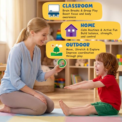 Quilinz Move and Match Game, Happy Move Board Game and Dice Game, Exercise Body and Balance Coordination, Social and Motor Skills for Kids, Daily Exercise for Family & Group Fun, Indoor and Outdoor