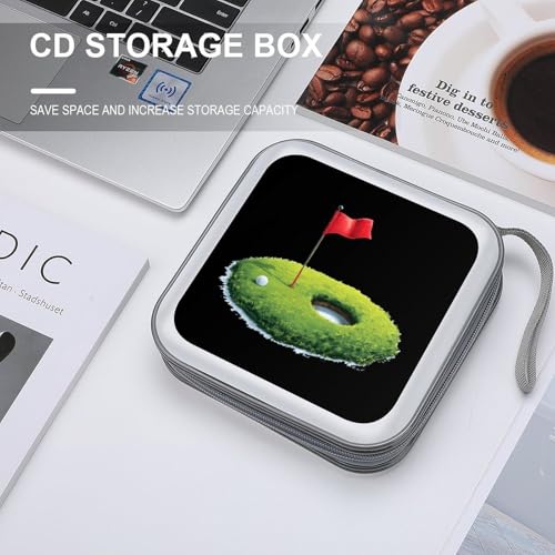 Golf Ball Near Hole CD Storage Case 40 Capacity Disc Storage Binder for Car Home Travel