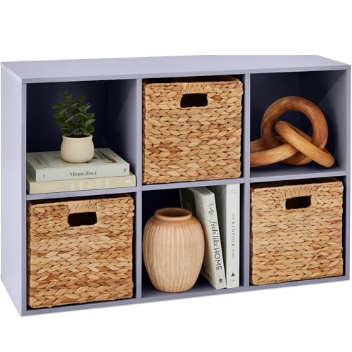 Best Choice Products Kids Bookcase 6-Cube Storage Organizer, 11in Shelf Opening, Bookshelf, Toy Storage, Customizable w/ 3 Removable Back Panels – Lavender - color: Lavender, size: 6-Cube, 11in Shelf Opening
