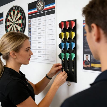 Wall Mounted Dart Holder,12-Hole Home Entertainment Accessories | Darts Holder Stand,for Players Competitors Home Game Room Bar Office Recreation Area Pubs Clubs Tournament