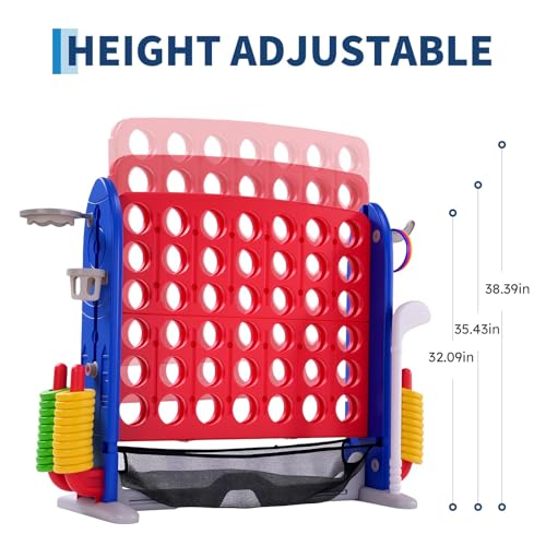Large 4-in-a-Row Game – PE Plastic Connect Board – Outdoor Indoor Family Fun for Kids & Adults – Yard Activity