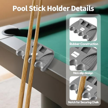 Portable Weighted Billiard Cue Rack With Chalk Holder, Pool Cue Holder Grey (4 Holes) - style: 4 Holes-Grey