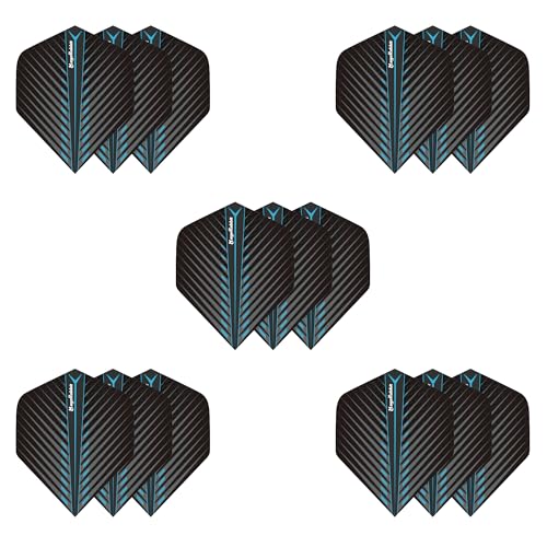 Extra Thick Standard Dart Flights, 5 Sets (15 Dart Flights), 5 Colors,Dart Accessories, Dart Flight Sets for Soft Darts and Steel Darts