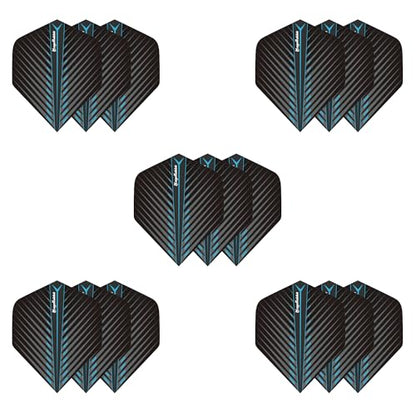 Extra Thick Standard Dart Flights, 5 Sets (15 Dart Flights), 5 Colors,Dart Accessories, Dart Flight Sets for Soft Darts and Steel Darts