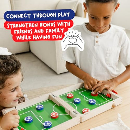 Nene Toys Sling Goal, Wooden Sling Puck Game for Kids & Adults – Fast-Paced Family Board Game for Kids 4+ Years – Portable Travel Yard Game – Indoor Outdoor Fun – Gift for Boys & Girls