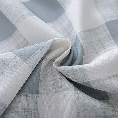 Melaluxe Spring/Summer Wrinkle-Free Waterproof Outdoor Tablecloth with Umbrella Hole and Zipper, Grey Checkered, 60" Round-Zippered - color: Grey Checkered, size: 60" (Round)