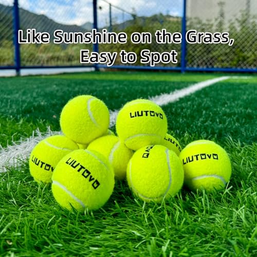 12 Pack Tennis Balls - Come with Mesh Bag for Easy Transport, Good for Beginner Training Tennis Balls Bulk, Practice Balls for Beginner, Pet Dog Playing Balls